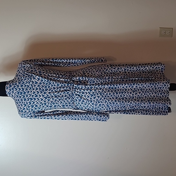 Boden Blue & Pink Heart Wrap Dress Size 10 - Picture 5 of 8